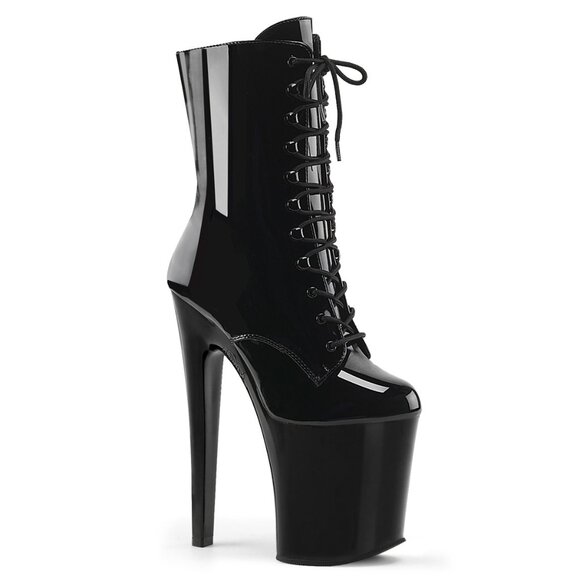 Pleaser Xtreme 1020 8 Inch Black Platform Boots - Picture 1 of 5